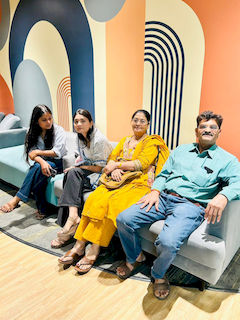 upGrad Indore Office - student and parents with the counselling team after their study abroad session